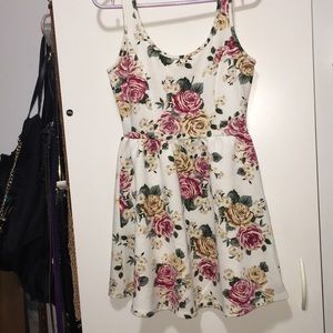 White floral skater dress